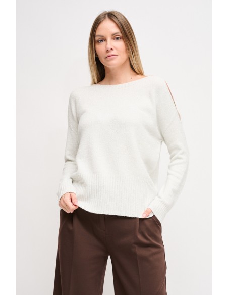 Lurex trui met cut-out Maryley
