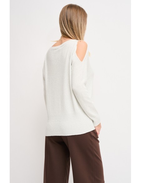 Lurex trui met cut-out Maryley