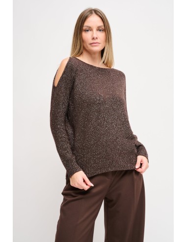 Lurex trui met cut-out Maryley