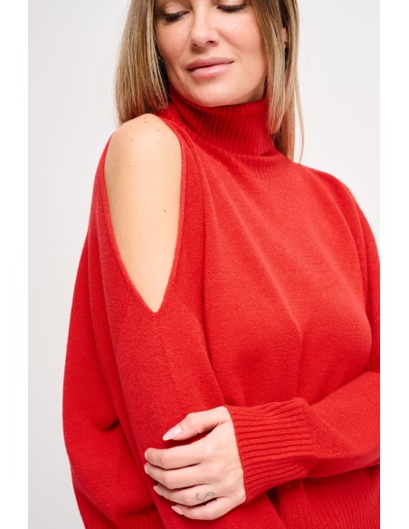 Trui met hoge kraag en cut-outdetails Maryley