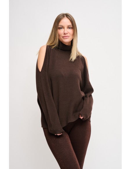 Trui met hoge kraag en cut-outdetails Maryley