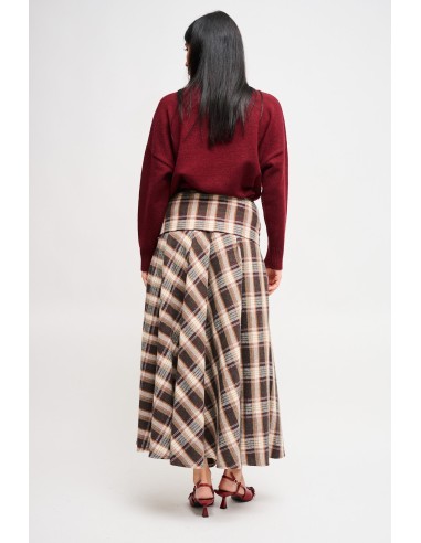 Geruite rok met knoop en mouweneffect Maryley