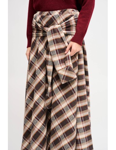 Geruite rok met knoop en mouweneffect Maryley