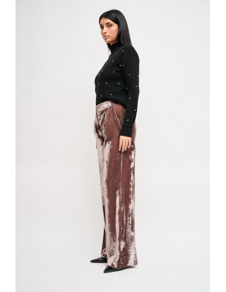Maryley Palazzo-broek van glad fluweel