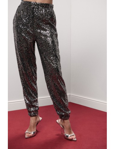 Dixie joggingbroek met pailletten en elastische boorden