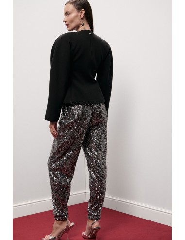 Dixie joggingbroek met pailletten en elastische boorden
