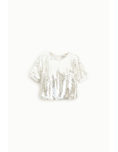 Dixie T-shirt met korte mouwen en glanzende pailletten