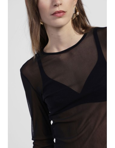 Dixie T-shirt met lange mouwen en transparant effect