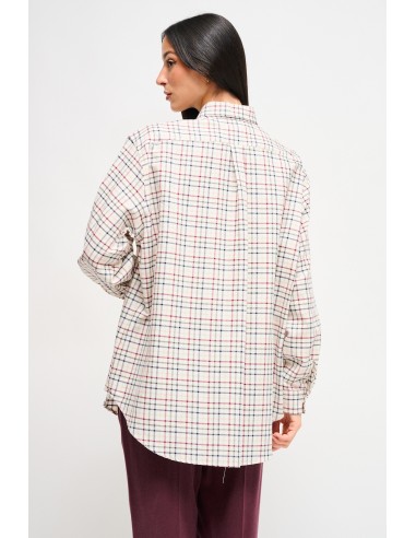 Geruite oversized blouse met juweelspeld Maryley