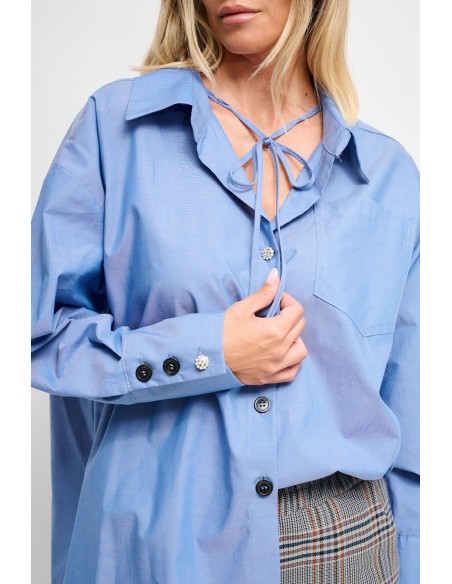 Oversized katoenen blouse met trekkoord van Maryley