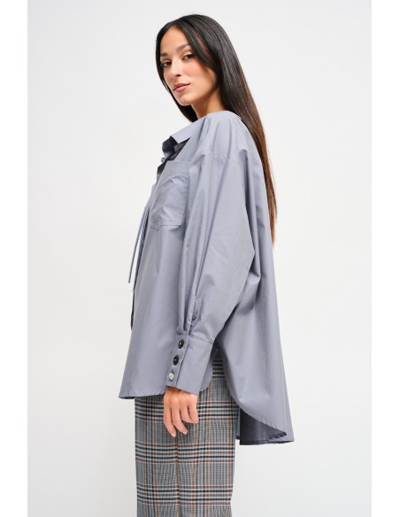 Oversized katoenen blouse met trekkoord van Maryley
