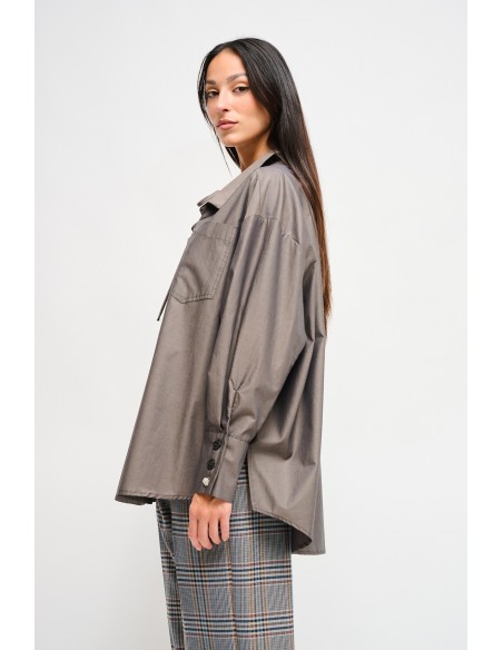 Oversized katoenen blouse met trekkoord van Maryley