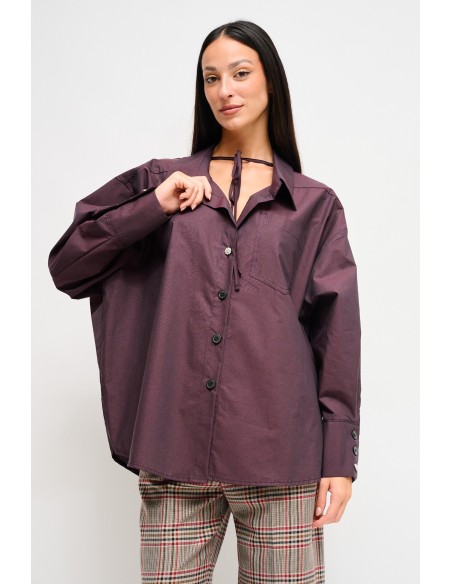 Oversized katoenen blouse met trekkoord van Maryley