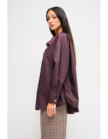 Oversized katoenen blouse met trekkoord van Maryley