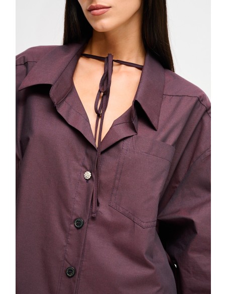 Oversized katoenen blouse met trekkoord van Maryley