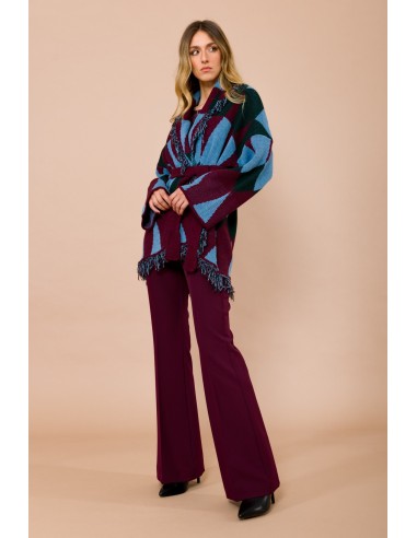 Kort vest met franjes en tailleceintuur van jacquard Maryley