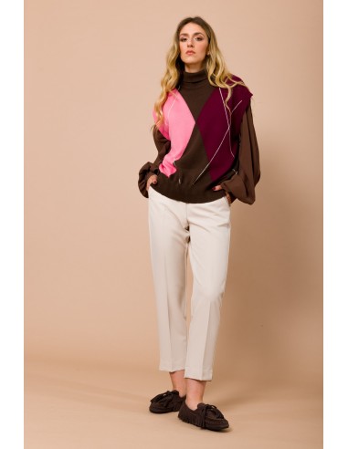 Oversized gilet met hoge kraag en argylemotief Maryley