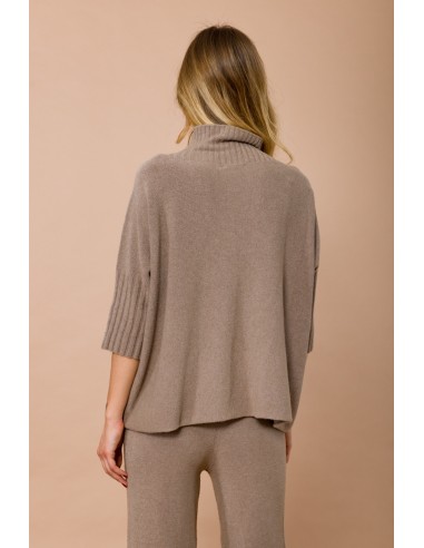 Oversized trui met hoge kraag en 3/4-mouwen van Maryley