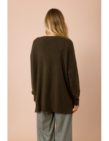 Oversized vest met V-hals en splitten aan de zijkanten van Maryley