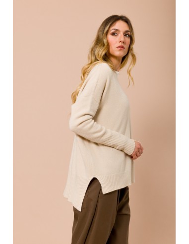 Oversized trui met V-hals en zijsplitten Maryley