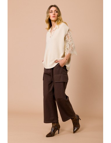 Oversized gebreid vest met V-hals van Maryley