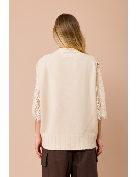 Oversized gebreid vest met V-hals van Maryley