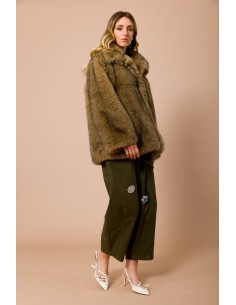 Oversized imitatiebontjas Lupo met hoge kraag en drukknopen Maryley 2