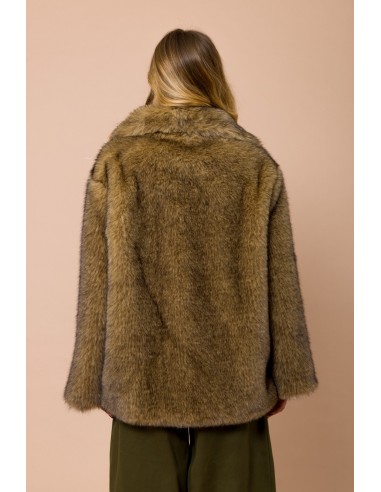 Oversized imitatiebontjas Lupo met hoge kraag en drukknopen Maryley