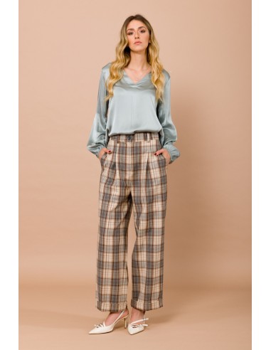 Maryley-blouse met V-hals van viscose-satijn