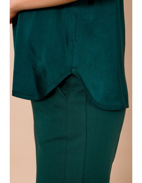 Top met V-hals van viscose-satijn Maryley