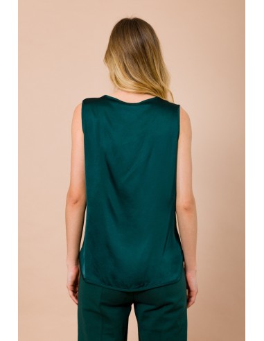 Top met V-hals van viscose-satijn Maryley