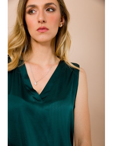 Top met V-hals van viscose-satijn Maryley