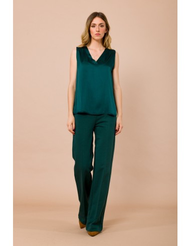 Top met V-hals van viscose-satijn Maryley