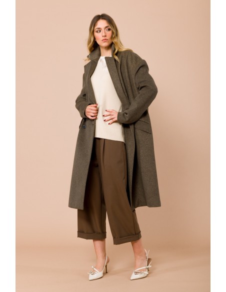 Oversized gevoerde double-breasted jas van Maryley
