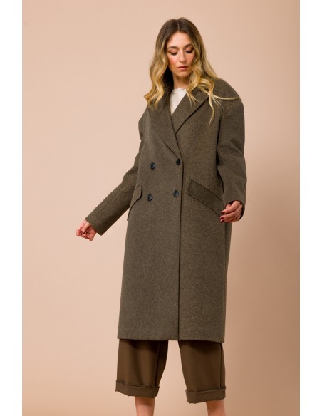 Oversized gevoerde double-breasted jas van Maryley