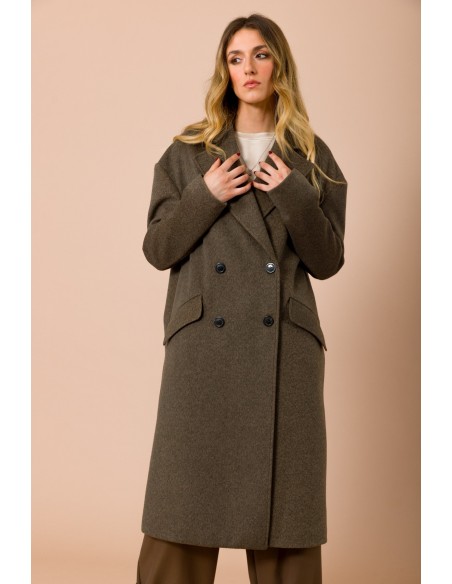 Oversized gevoerde double-breasted jas van Maryley