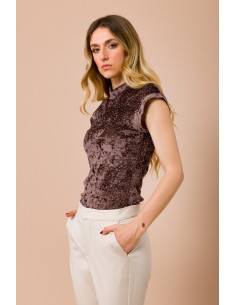 Mouwloze coltrui-top met all-over strass-details van Maryley 2