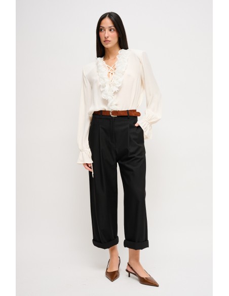 Cropped broek met riem Maryley