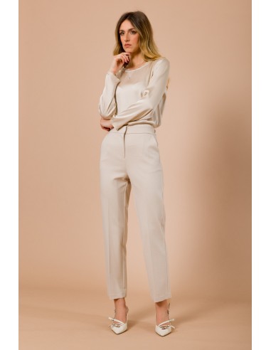 Rechte broek van Milano-tricot met elastiek aan de achterkant Maryley