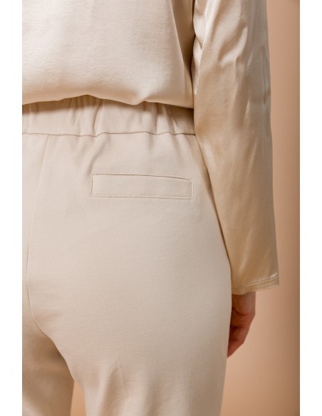 Rechte broek van Milano-tricot met elastiek aan de achterkant Maryley