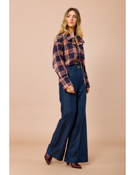 Palazzo-broek met interne tailleband voor heren van Maryley