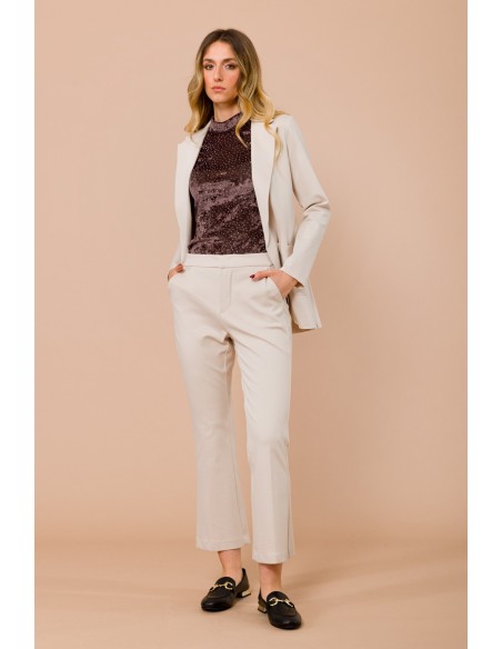 Trompetbroek van Milano-tricot met Franse zakken Maryley
