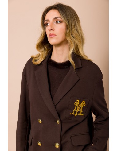 Oversized sweaterjasje met geborduurd logo op het borstzakje Maryley