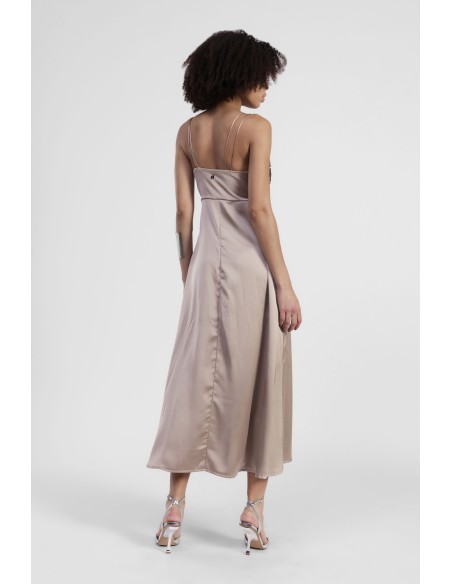 Midi-jurk met spaghettibandjes en paillettenbovenstuk van Dixie