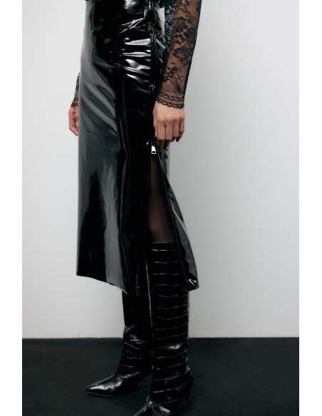 Midi-rok met hoge taille en zijsplit van Dixie
