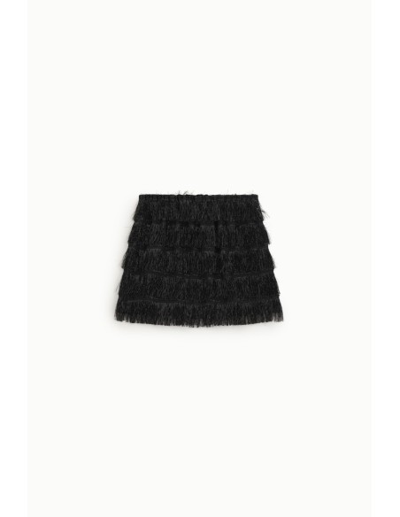 Korte rok met franjes en hoge taille Dixie