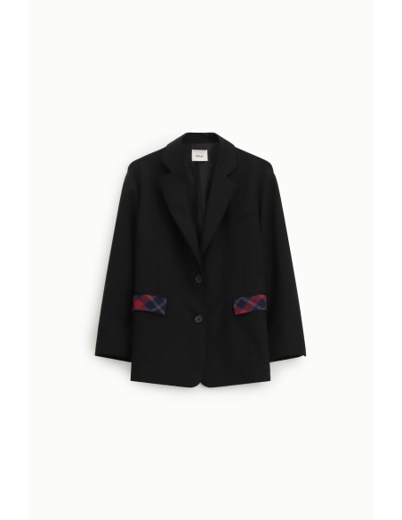 Blazer met geruit patroon, zakken en knoopsluiting Dixie