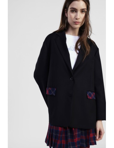 Blazer met geruit patroon, zakken en knoopsluiting Dixie