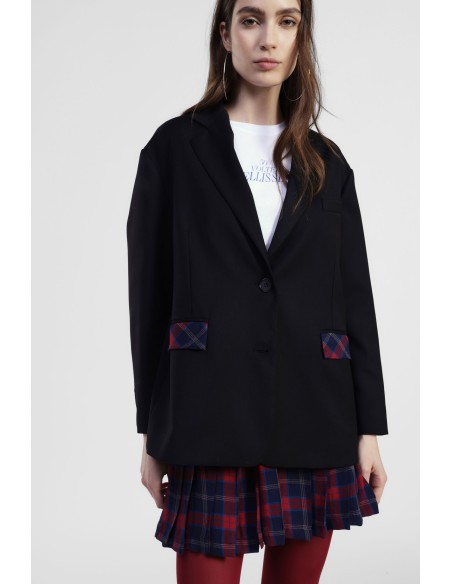 Blazer met geruit patroon, zakken en knoopsluiting Dixie