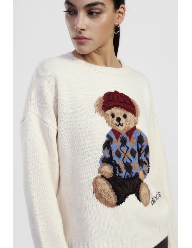 Dixie ronde-hals trui met teddybeerprint